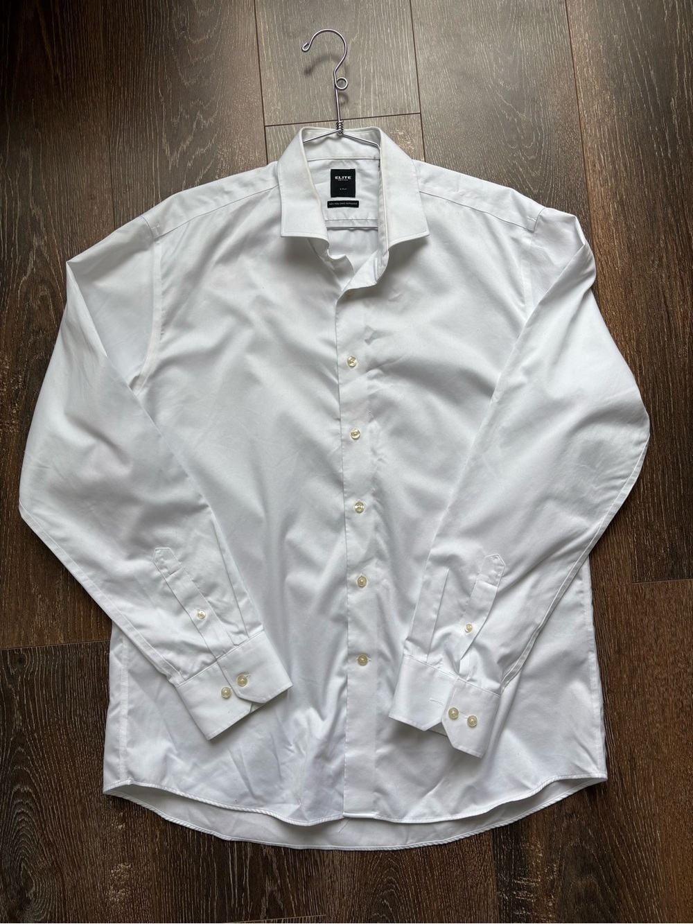 Elite Serica White Button-Down Dress Shirt Size 17.5 L